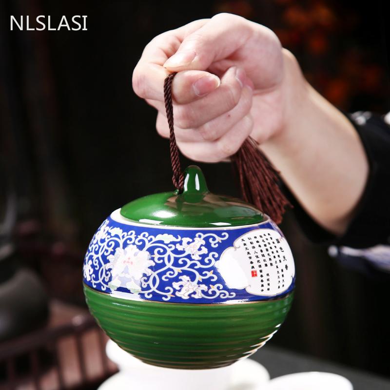 Китайская керамическая герметичная банка для дома с крышкой, чайная банка для путешествий, переносная банка для чая, горшок для хранения конфет, кухонные принадлежности, аксессуары