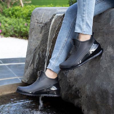 Водная обувь низкие дождевые туфли женские приливные короткие голенища с мелким вырезом девочки резиновые сапоги весна и осень рыбалка резиновая обувь