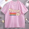 1976 Vintage Birthday Tshirt Cotton Short Sleeve 50th Birthday for Women Unisex Tshirt Printed Round Neck Short Sleeve Streetwear