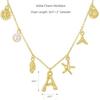 New Surfer Girl Necklace Beach Jewelry Initial Necklace for Girlfriend Seashell Letter Choker Starfish Accessories