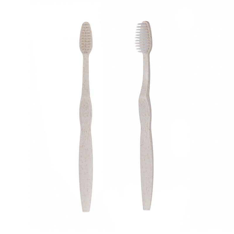 Straw Wheat Handle Toothbrush Eco Friendly Customized Logo Hotel Toothbrush Travel Tooth Brush