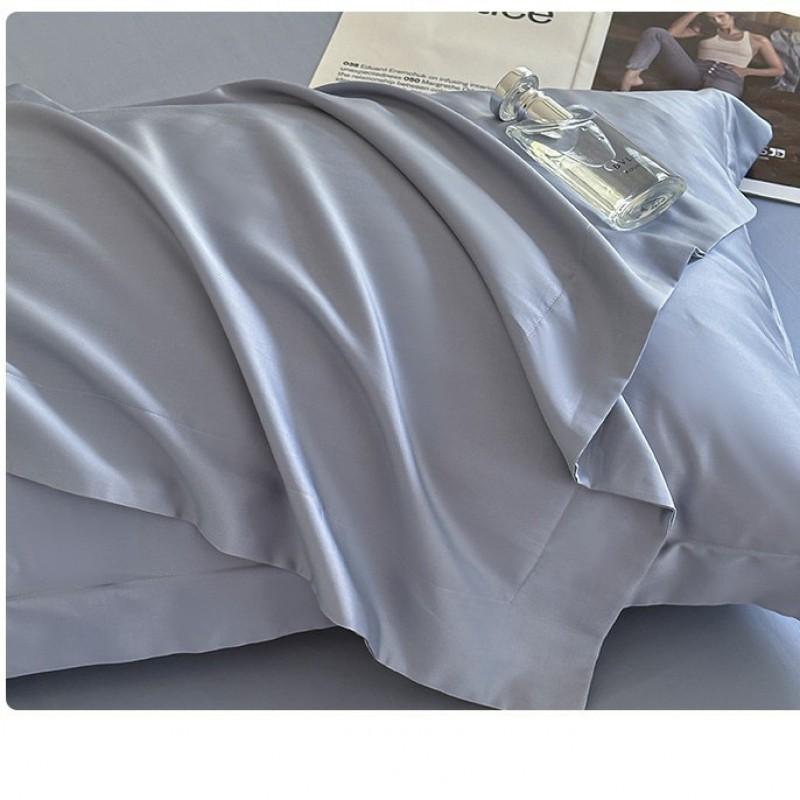 Premium 100% Long Staple Cotton Pillowcase Set 48x74cm Pair Soft Sateen Finish Solid Color Luxury Bedding Single Pillow