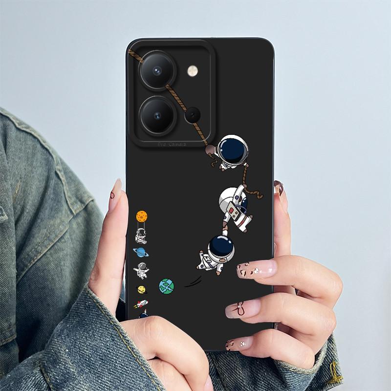 For Vivo Y36 4G Russia Phone Case Cute Astronaut Back Cover Vivo Y 36 Funda Soft Liquid Silicone Camera Protection Bumper Coque