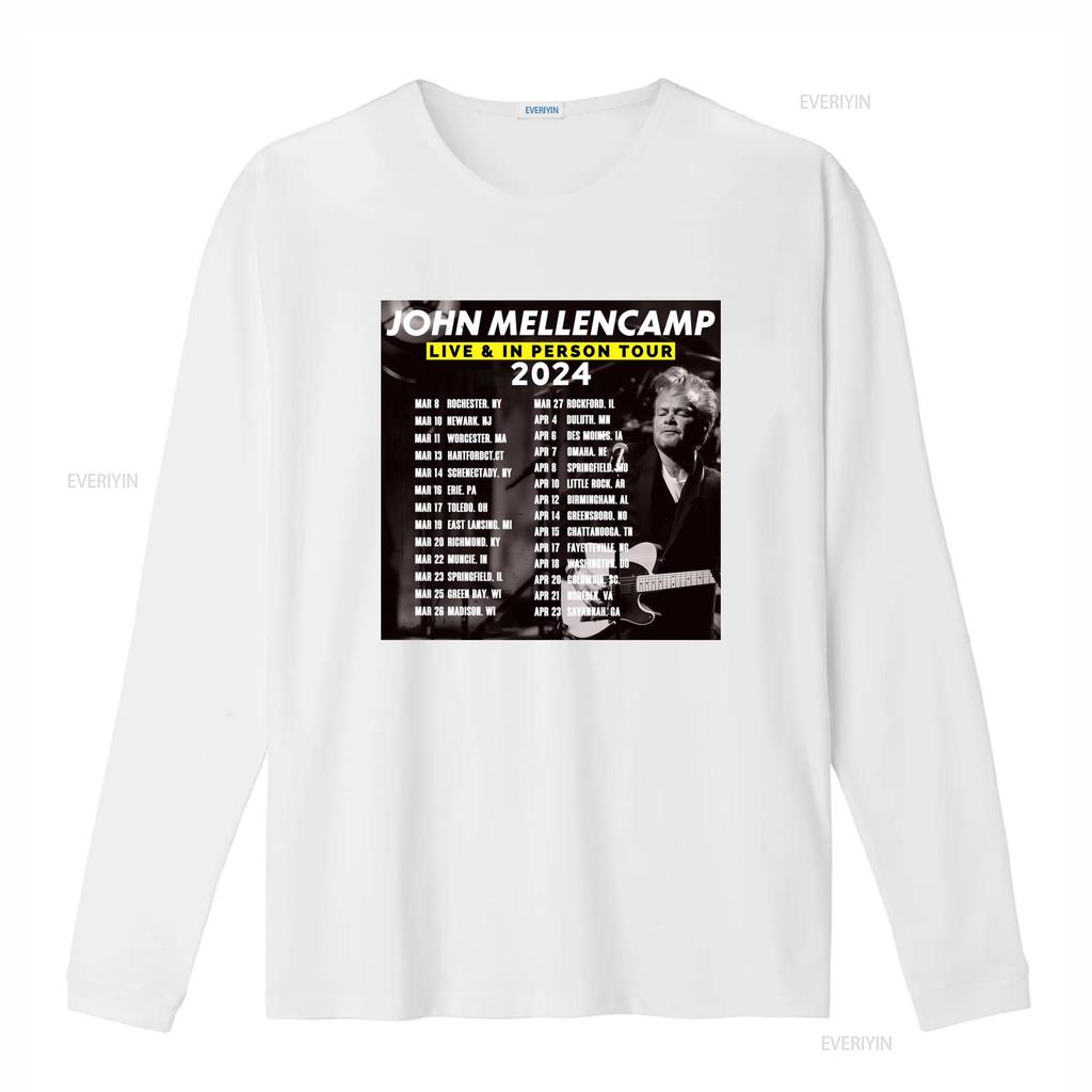 2024 John Mellencamp Live In Person Tour T Shirt 100 Cotton For Fans Music Lover vintage Washed Breathable designer clothes