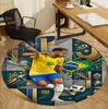 Neymar Jr Pattern Round Rug, Indoor/Outdoor Mat, for Picnic, Gameroom, Bedroom, Office, Living Room, Home Decor Carpet, Birthday Gift