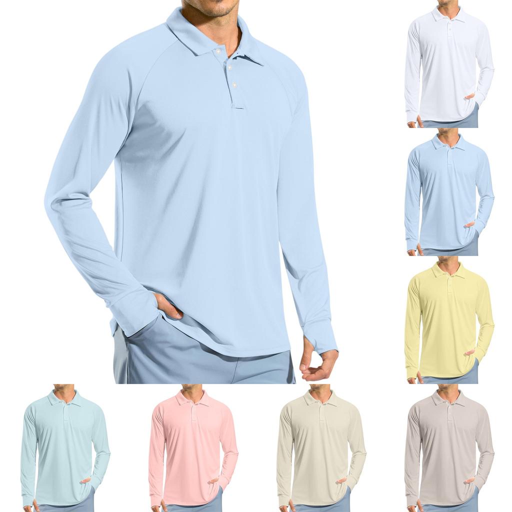 Men's Raglan Long Sleeve Golf Shirt UPF 50+ Lightweight Shirt