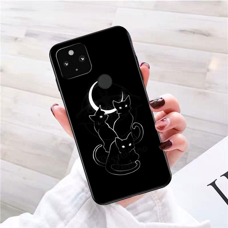 Чехол для телефона с черным котом для Google Pixel 7 Pro 7 6A 6 Pro 5A 4A 3A Pixel 4 XL Pixel 5 6 4 3 XL 3A XL 2 XL