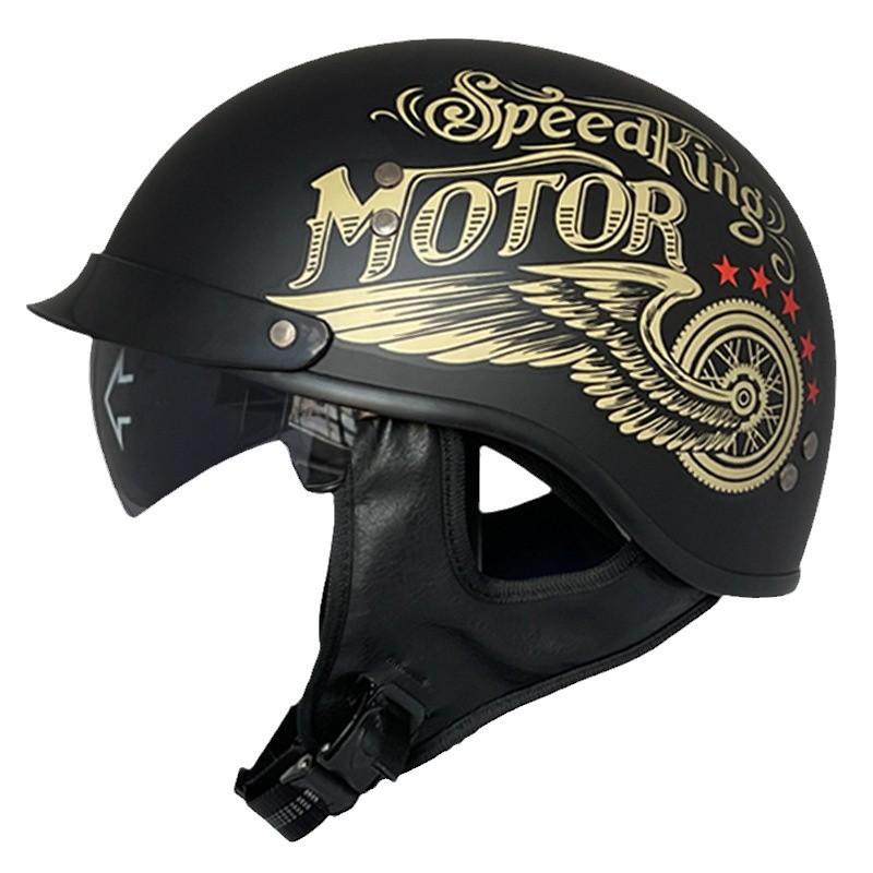 Unisex Full-Visor Half Helmet Scooter Motorcycle Riding Adult Safety DOT Certified ABS