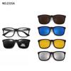 5 Lenes Magnet Clip Sunglasses Square Men Polarized Gray  Frame Custom Prescription Women Myopia Glasses