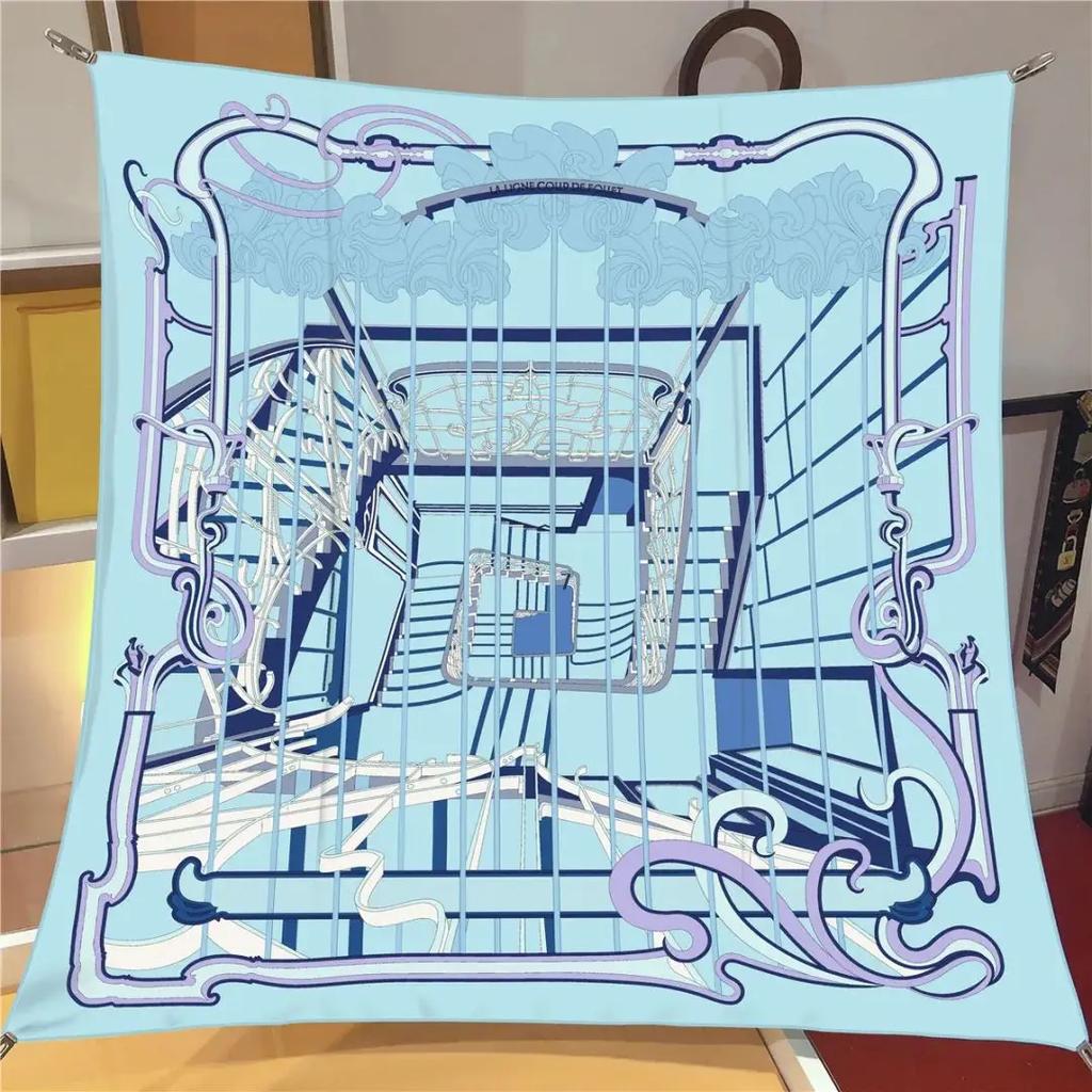 2025 NEW 90cm Design Silk Scarf Luxury Square Scarves Women Decoration Hijab Scarf Foulard Headband Neckerchief Bandana