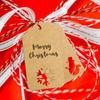 48/96/144pcs Santa Claus Gifts Labels Christmas Tree Shape Kraft Paper Tags Hanging Label  New Year