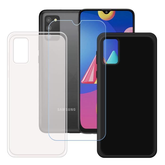 Coque et Protecteur d'écran - FZ - Samsung Galaxy A02S - TPU - Verre trempé - Noir/Translucide