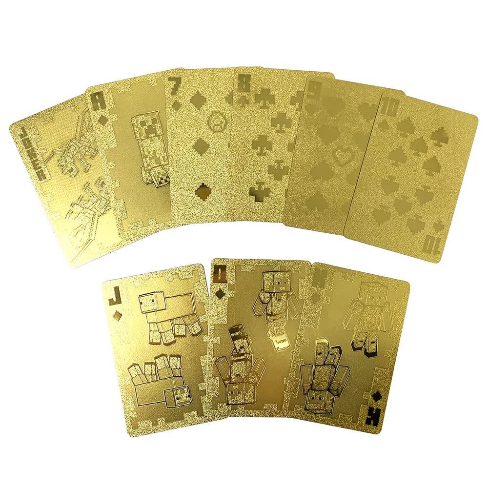 Крутые игральные карты, сияющие золотом. Золотые игральные карты Minecraft 9 см. Официальные товары. Прибл.