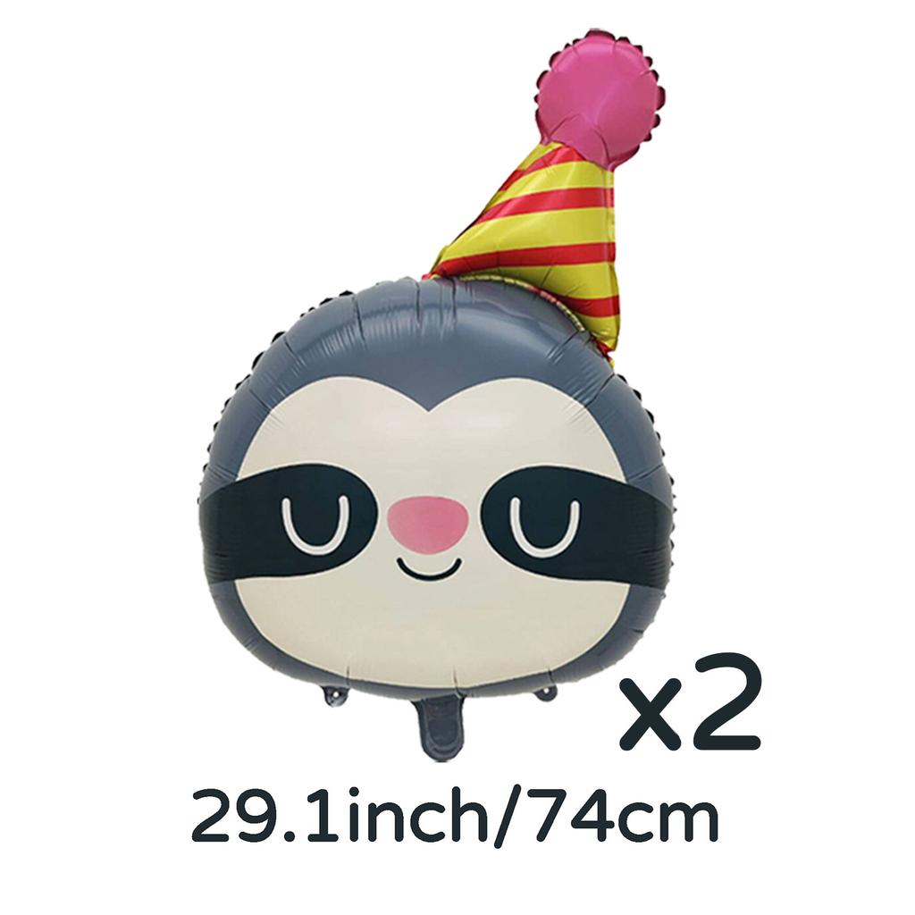 Animal Aluminum Film Balloon Sloth Lion Bear Giraffe Tiger Elephant Frog Balloon Zoo Theme Birthday, Shower, Holiday Decoration