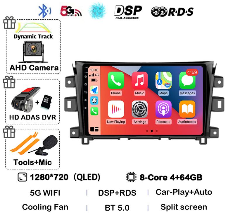 Android 14 Carplay Auto 360 Camera для Nissan NAVARA Frontier NP300 2011 - 2018 Мультимедийный видеоплеер GPS Автомобильное радио DSP Stereo