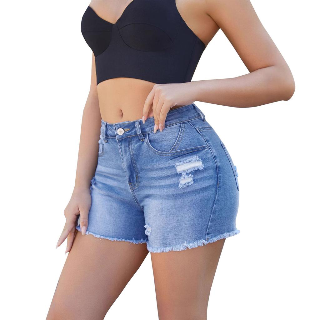 Женские удобные модные повседневные шорты из эластичного денима
