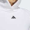 Adidas Однотонный облегающий женский топ с капюшоном с длинными рукавами, белый HY0905