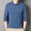 Thin Men'S Long-Sleeved Polo Shirt Solid Color Lapel Middle Dad T-Shirt High-End Bottoming Shirt