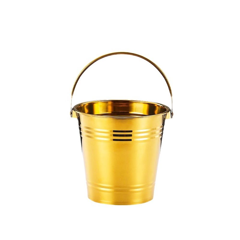 Multifunctional Stainless Steel Ice Bucket with Handles Beer Bucket Mini Metal Buckets  Party