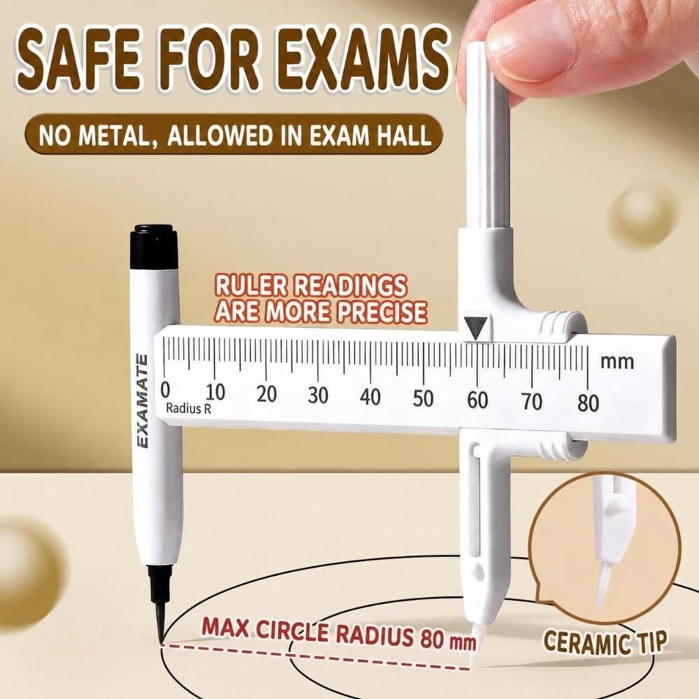 Safe No Metal Geometry Compass Lock-Distance Drawing Compass Durable Compass Geometry Drafting