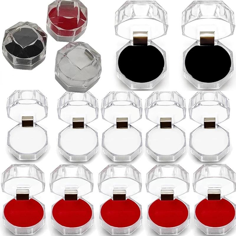 5/10 шт., упаковка для ювелирных изделий, коробка для сережек, акриловая прозрачная свадебная упаковка, шкатулка для драгоценностей