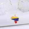 New Classic Venezuela Dominica Mexico Map Flag Pendant Necklace For Men Women Party Festival Ethnic Gold Color Jewelry Gift