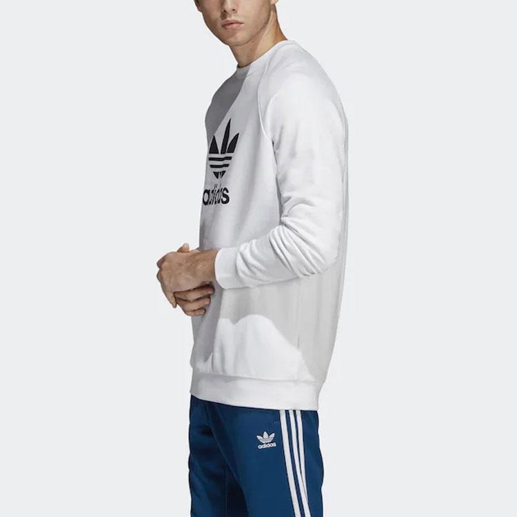 Adidas Толстовка с круглым вырезом Originals Trefoil, мужские топы, белые DV1544