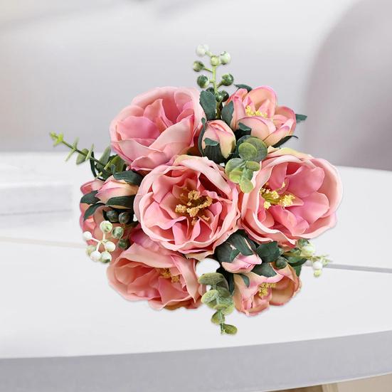 Свадебный Букет Реалистичный Романтичный Эстетичный Декоративный Искусственный Шелковый Цветок 10-головый Симуляция Гибискуса