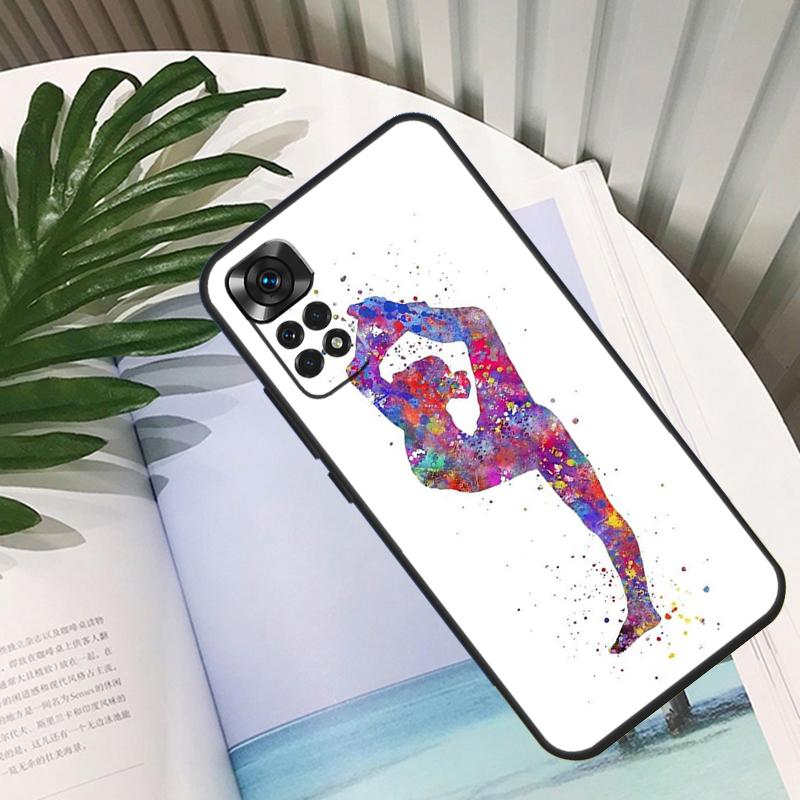 Акварельная печать Гимнастика Чехол Для Xiaomi Redmi Note 14 10 11 12 13 15 Pro Plus Чехол Для Redmi 15 15C 14C 12C 10C 13C