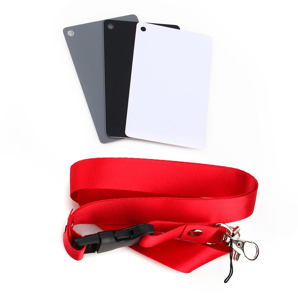 Серая карта Баланс белого Набор карт для баланса белого 3 в 1 18% Цифровая фотография Экспозиция Баланс цвета Набор карт Серый/Белый/Черный