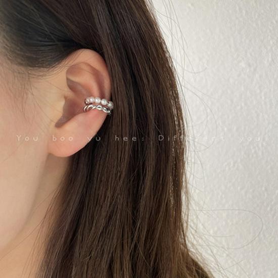 Двойной жемчужный кафф для уха – Не требует пирсинга (Трендовая мода 2021)