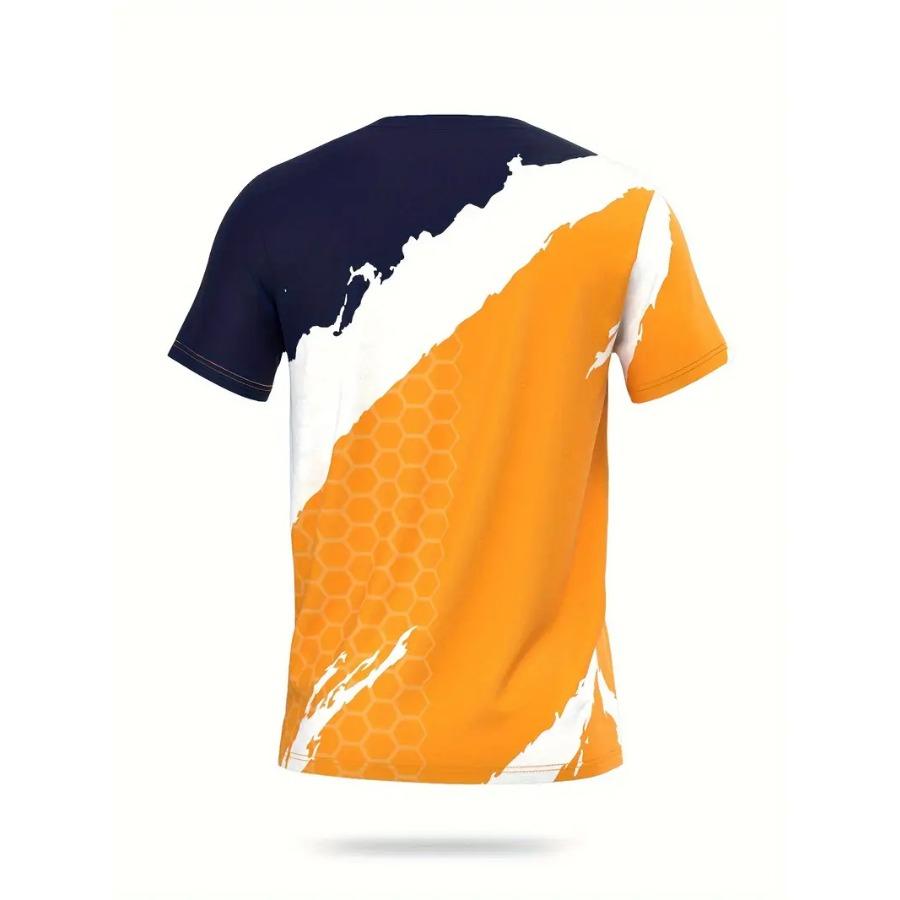 Мужские крутые футболки контрастного цвета с 3D-принтом для тай-дай, эластичный полиэстер, спортивная одежда, топы с коротким рукавом, летняя одежда