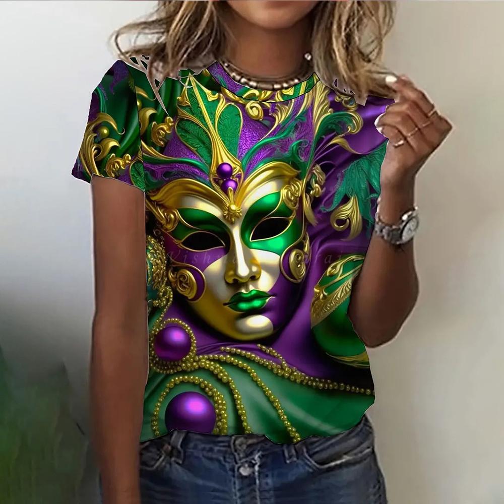 Women Party 3d Carnival Printed Top For Woman Gothic Graphic Clothes Winter Holiday Summer Casual