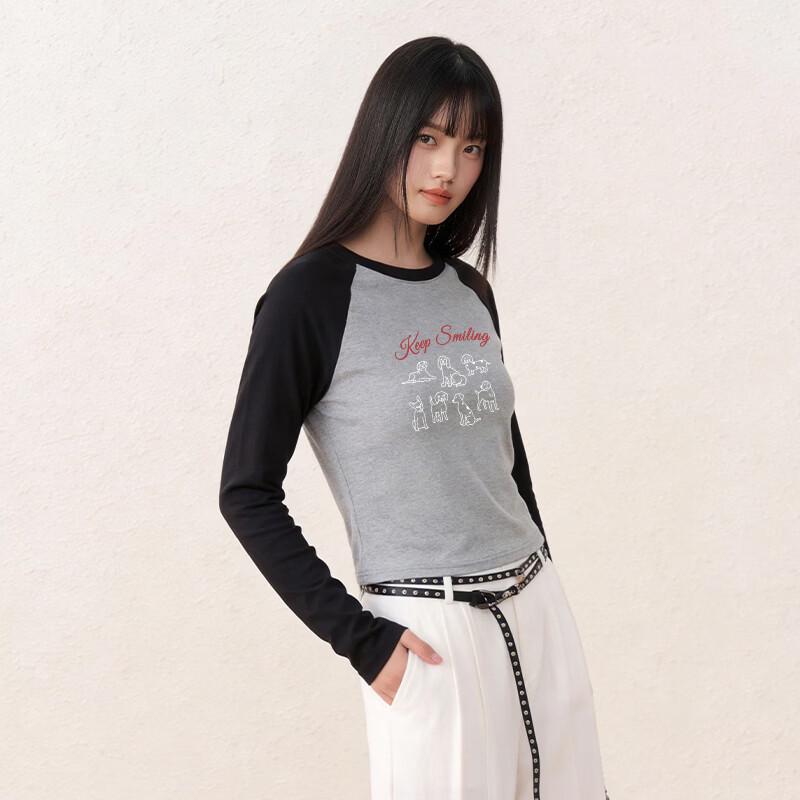 SPAO Лонгслив с аппликацией в виде мультяшного щенка Пэчворк