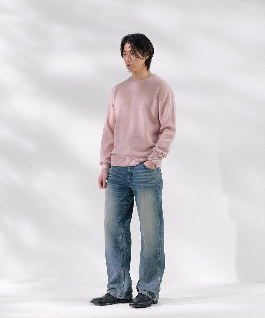 NONBLANK Daily Wool Cashmere Crewneck Knit_Melange Pink