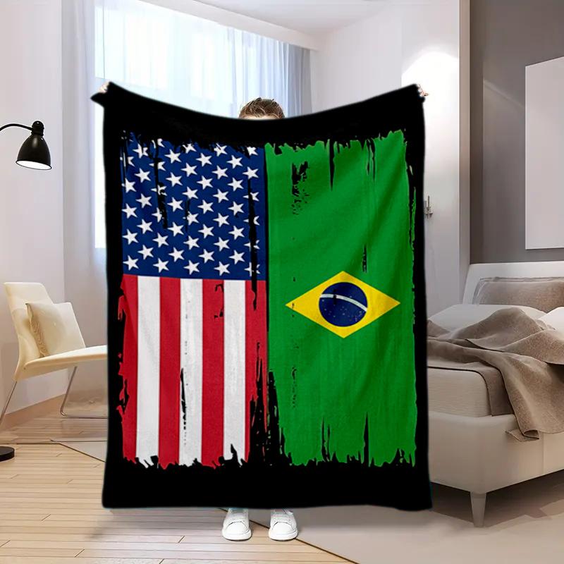1PC Football pattern blanket, all season lightweight home office outdoor nap multifunctional blanket