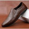 Мужская кожаная повседневная обувь дышащая слипоны ленивая обувь для вождения высококлассная офисная модная обувь