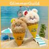 Bear Cream Ice Plush Keychain With Flower Decoration For Teens Collectors And
