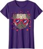 Pug Face Heart Glasses Valentines Day Dog Lover Owner Ladies' Crewneck T-Shirt