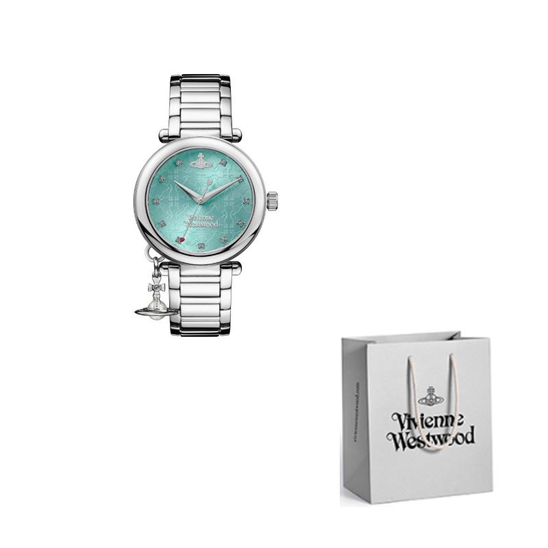 Vivienne Westwood Quartz Watch 32Mm Green Dial Womens Diamond Markers Women watches DWVV006TBLSL