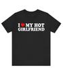 Streetwear funny meme I Love My Girlfriend Women T Shirt Casual Tee Men Cotton Oversized Loose Trend Vintage Summer Couple Shirt