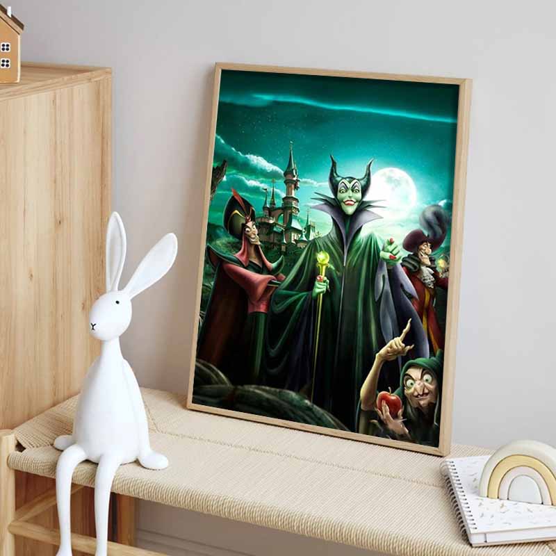 Disney Алмазная живопись Команда злодеев Темная тема Иллюстрация Милый DIY Мозаика из страз Набор для вышивания крестиком Вышивка Подарок Декор для дома