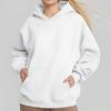 Womens Casual Hooded Sweatshirt Solid Color Loose Fit Long Sleeve Daily Wear