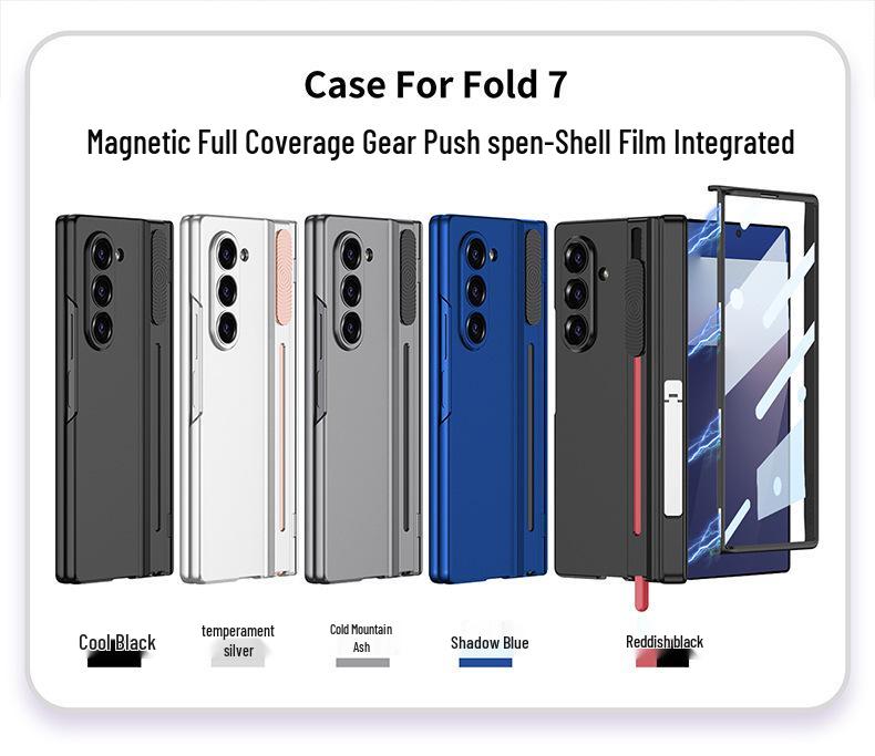 Чехол-подставка с магнитной петлей для Samsung Z Fold7 со слотом для стилуса и защитой от падений