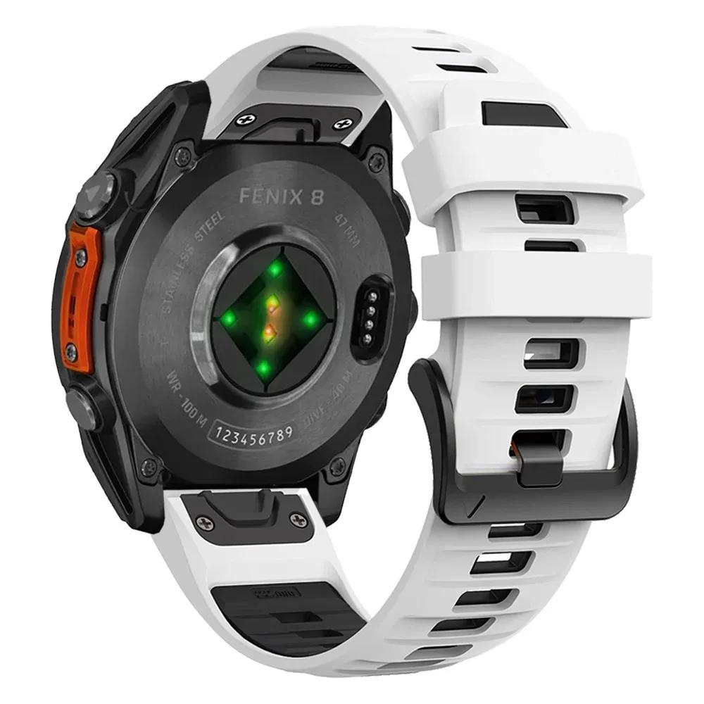 QuickFit 26mm 22mm 20mm Two Tone Silicone Strap for Garmin Fenix 8 E 7X 7 7S Pro 6X 6 6S Pro 5X 5S 5 Plus Bracelet Band