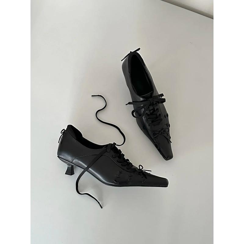 Модная готическая обувь ведьмы с острым носком, женская, ретро, квадратный носок, тонкий каблук, модная кожаная обувь, элегантный дизайн, низкий каблук