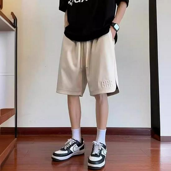 Мужские летние джинсы широкого кроя с принтом и эффектом стирки