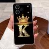Чехол для телефона Tecno Spark 50, бампер, прозрачный ТПУ, ударопрочный, мягкий корпус, узор Корона, счастливая первая буква, парный чехол