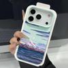 Чехол с принтом «Горные волны» для iPhone 17 18 Pro Max Силиконовая крышка с текстурой кожи для iPhone 16 15 14 13 Pro Max 16E 17E