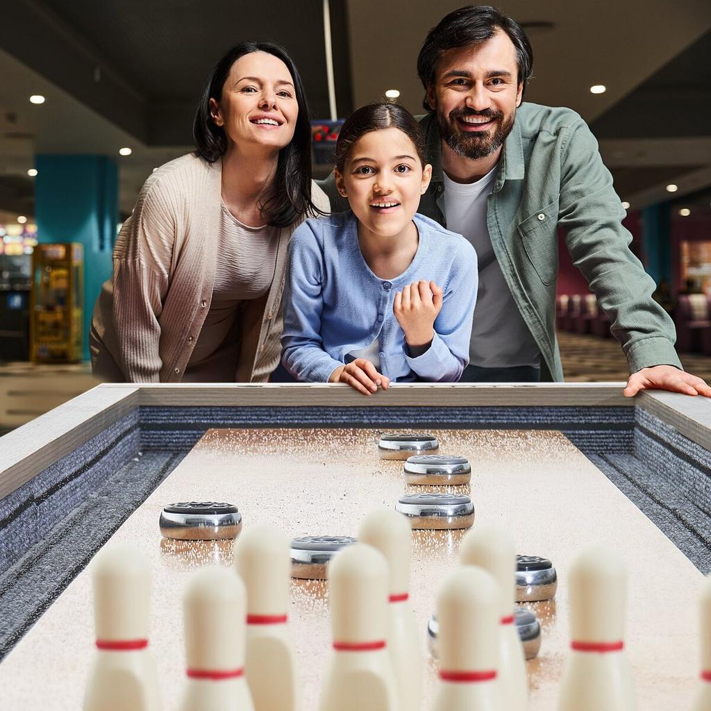 11,5-футовый стол для шаффлборда 2-в-1 Набор игр Shuffleboard и Боулинг
